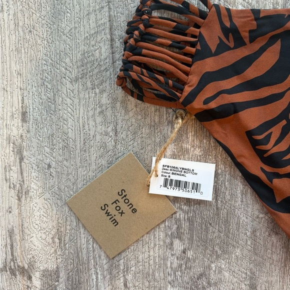 Stone Fox Swim Zebra Print Bikini Bottom MRSP $68 - Picture 3 of 8